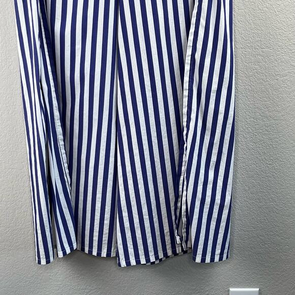 Revolve Onia Chloe Side Slit Wide Leg Striped Beach Pants White Blue Small/Med - Picture 6 of 15